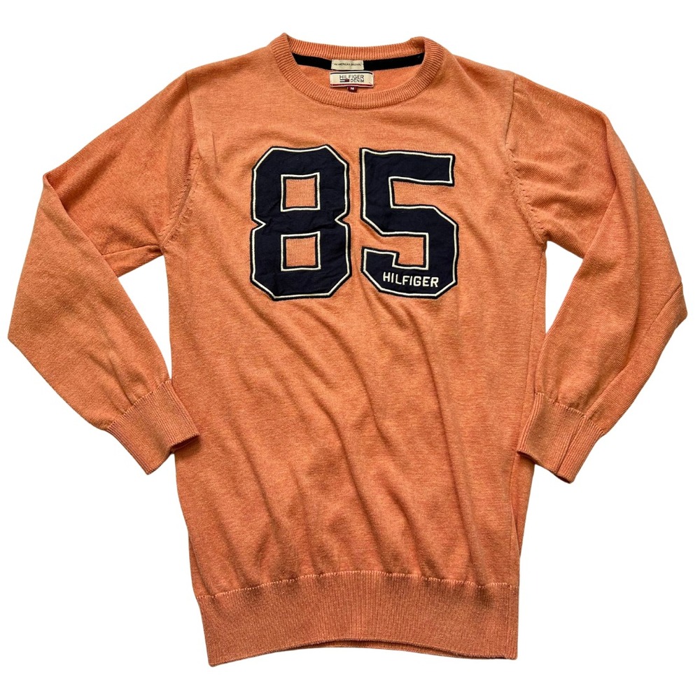Tommy Hilfiger‎ Denim 85 Sweater Orange Crew Neck Cotton Knit Men's Medium